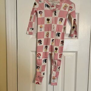 Pink Checkered Princess One Piece Pjs